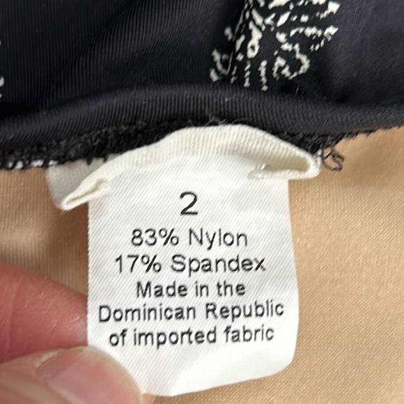 Madewell Black One Piece Swimsuit with White Pasley Print, size 2 - Picture 6 of 7